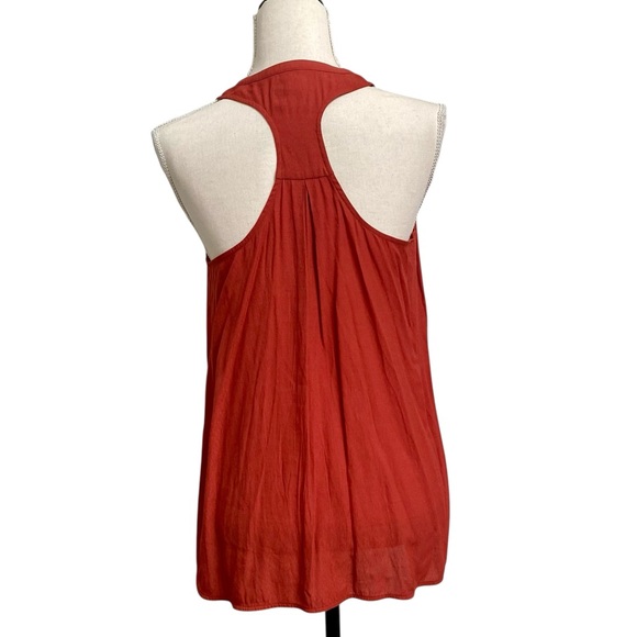 Banana Republic Rust Sleeveless Button-Front Tunic Top Racerback Petite Small - Picture 8 of 12